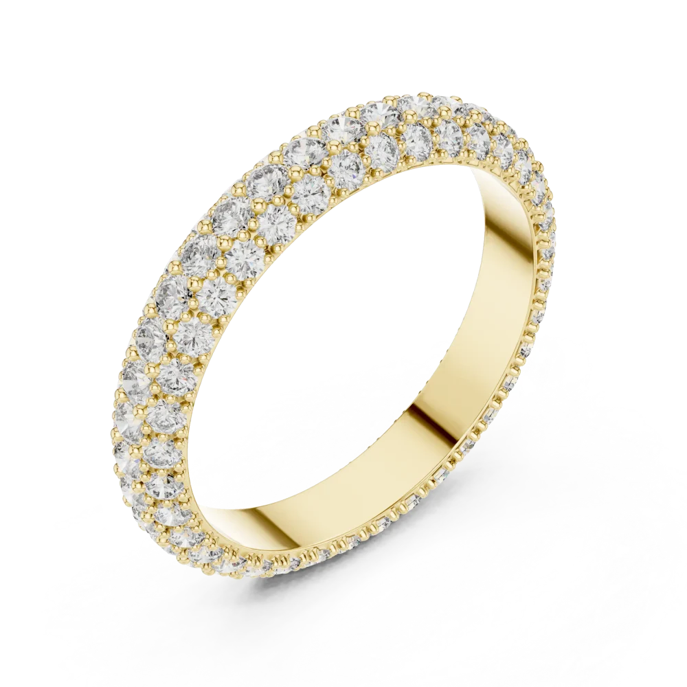 Discover the radiant brilliance of our triple-row eternity band. Expertly set with lab-grown DIAMEUR diamonds, shop this modern classic piece today.