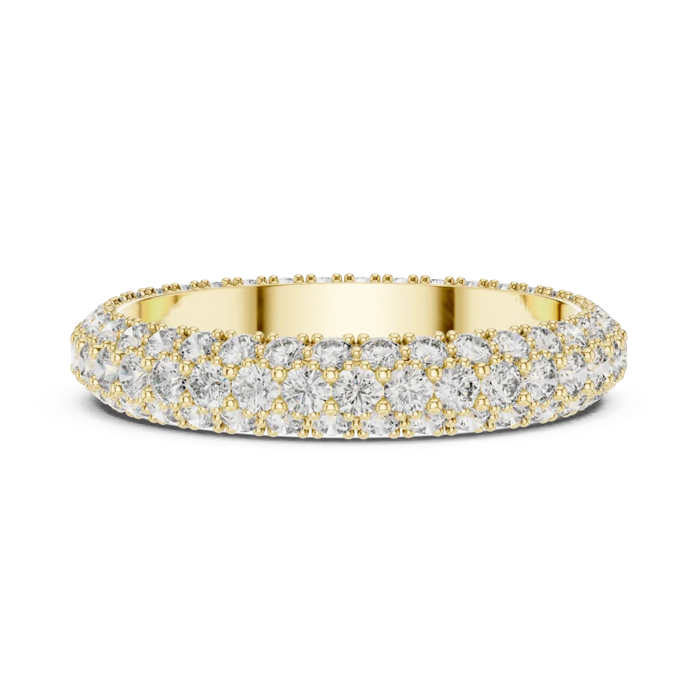 Luminary Pavé-Set Round Brilliant Triple Row Eternity Band - Image 4