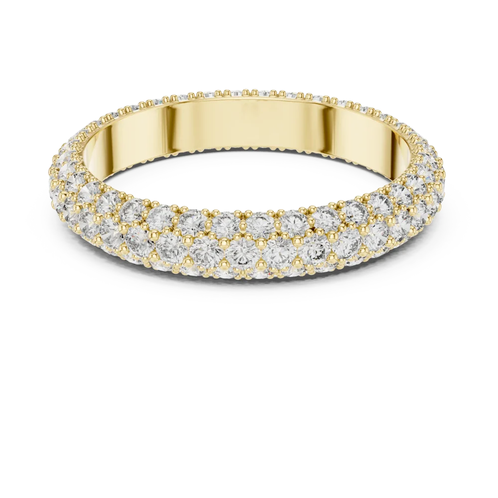 Luminary Pavé-Set Round Brilliant Triple Row Eternity Band - Image 2