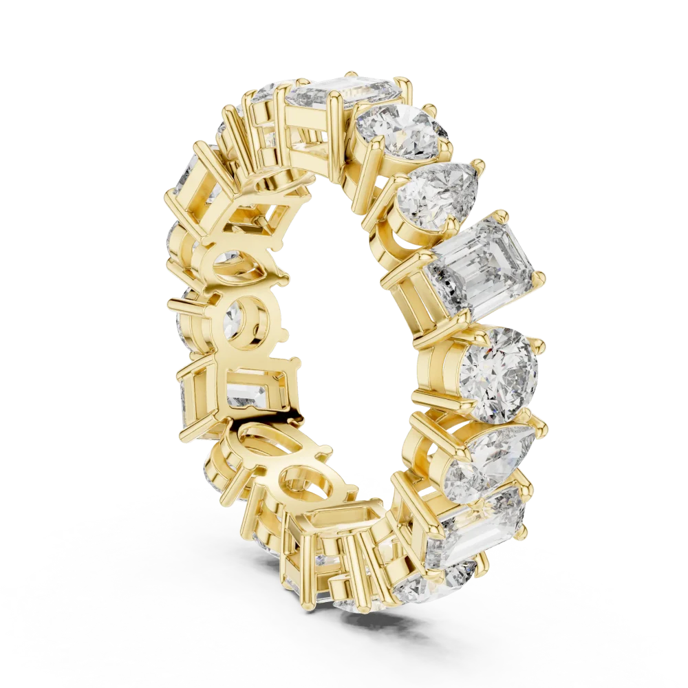 Infinite Symphony Pear, Round, and Emerald Eternity Band - Image 3