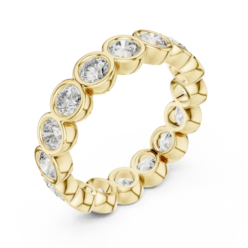 Infinite Luminary Round Brilliant Bezel Set Eternity Band