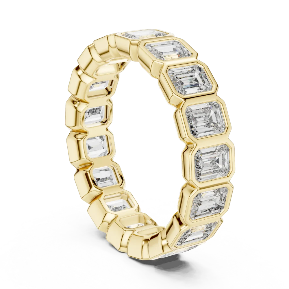 Architectural Emerald Cut Bezel-Set Eternity Band - Image 3