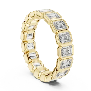 Architectural Emerald Cut Bezel-Set Eternity Band - Image 3
