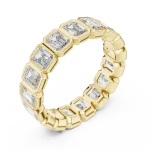 Architectural Emerald Cut Bezel-Set Eternity Band
