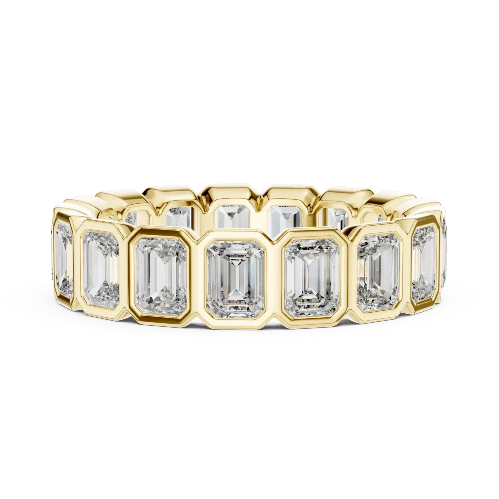 Architectural Emerald Cut Bezel-Set Eternity Band - Image 4