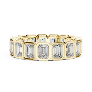 Architectural Emerald Cut Bezel-Set Eternity Band - Image 4