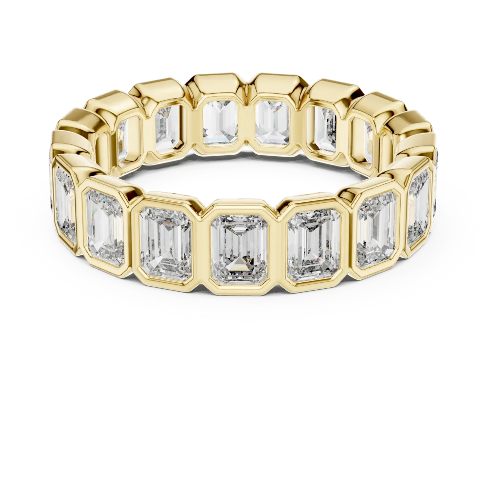 Architectural Emerald Cut Bezel-Set Eternity Band - Image 2