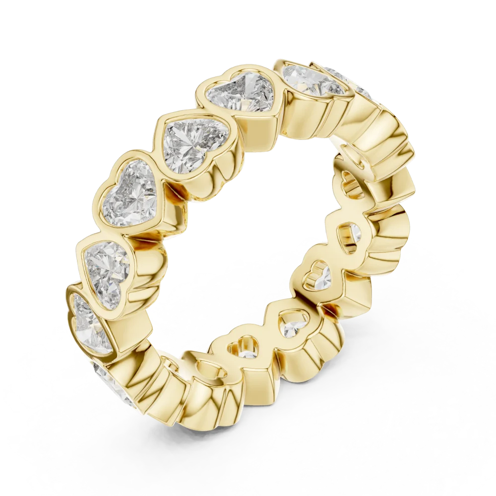 Experience eternal elegance with this heart-cut DIAMEUR diamond eternity band. Meticulously handcrafted for brilliance and comfort. Shop today.