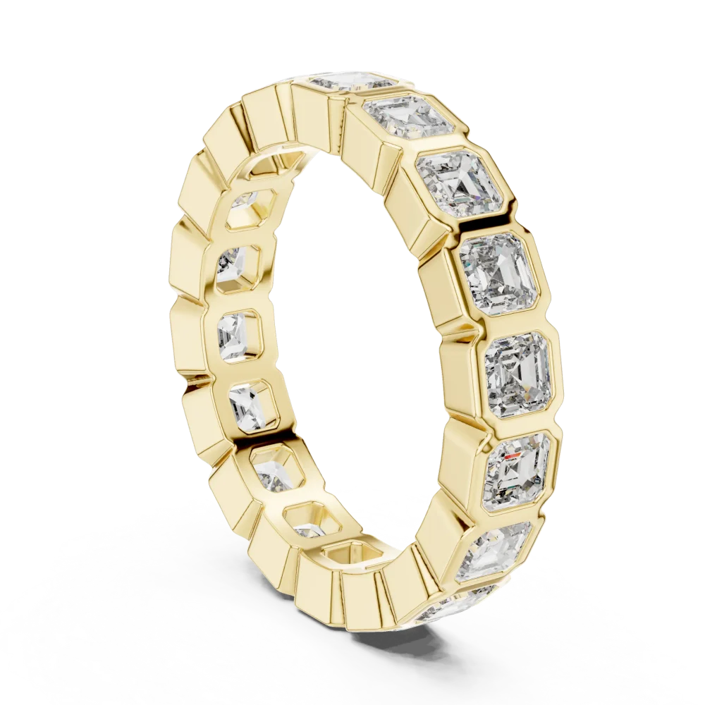 Architectural Emerald Cut Bezel-Set Eternity Band - Image 3
