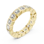 Architectural Emerald Cut Bezel-Set Eternity Band