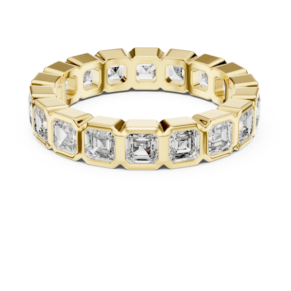 Architectural Emerald Cut Bezel-Set Eternity Band - Image 2