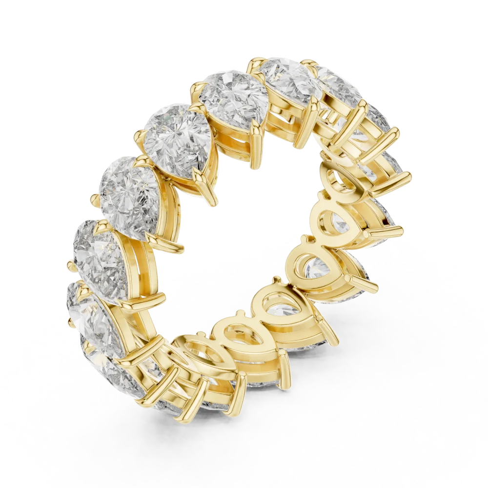Discover the radiant brilliance of our pear-cut eternity band. Meticulously handcrafted for timeless elegance, shop this sustainable luxury today.