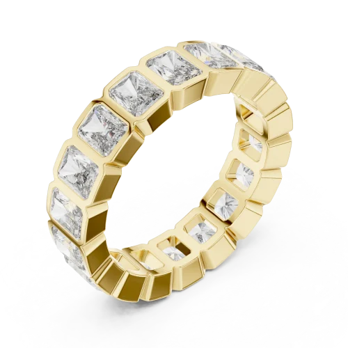 Radiant Architectural Bezel-Set Eternity Diamond Band