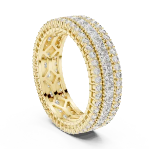 Infinite Princess and Round Pavé-Set Architectural Band - Image 3