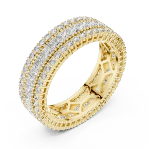 Infinite Princess and Round Pavé-Set Architectural Band