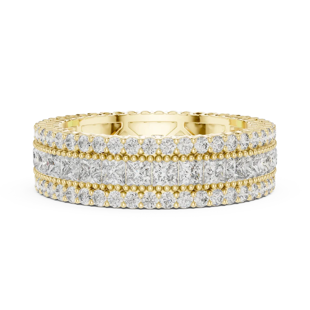 Infinite Princess and Round Pavé-Set Architectural Band - Image 4