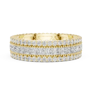 Infinite Princess and Round Pavé-Set Architectural Band - Image 4
