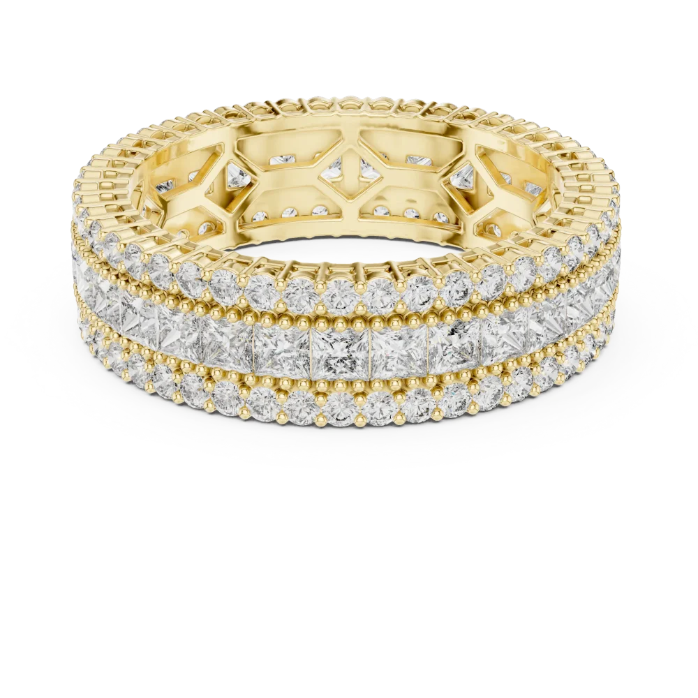 Infinite Princess and Round Pavé-Set Architectural Band - Image 2