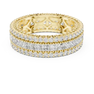 Infinite Princess and Round Pavé-Set Architectural Band - Image 2