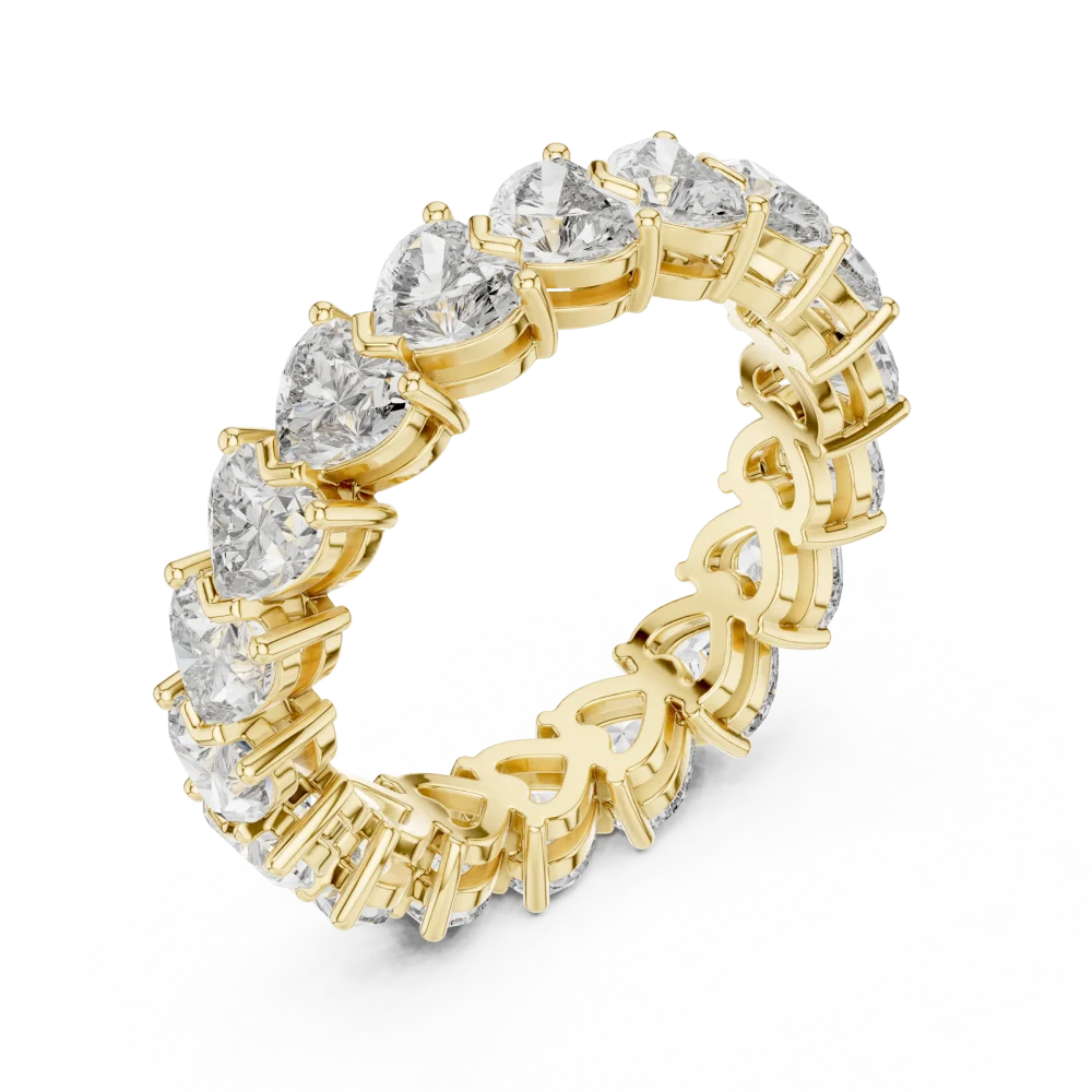 Experience eternal elegance with our heart-cut diamond eternity band. Meticulously handcrafted for brilliance, shop this modern classic today.
