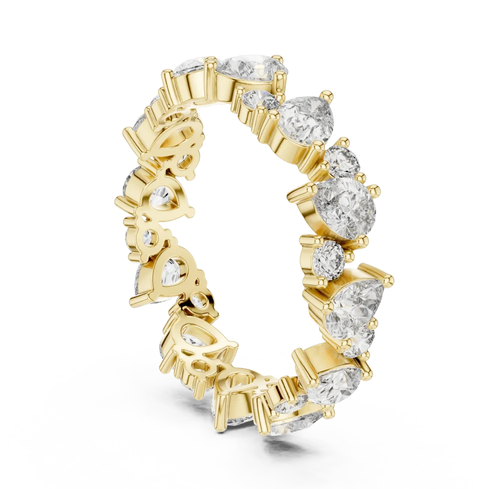 Luminary Pear and Round Brilliant Alternating Eternity Band - Image 3