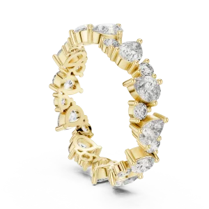 Luminary Pear and Round Brilliant Alternating Eternity Band - Image 3