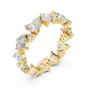 Luminary Pear and Round Brilliant Alternating Eternity Band