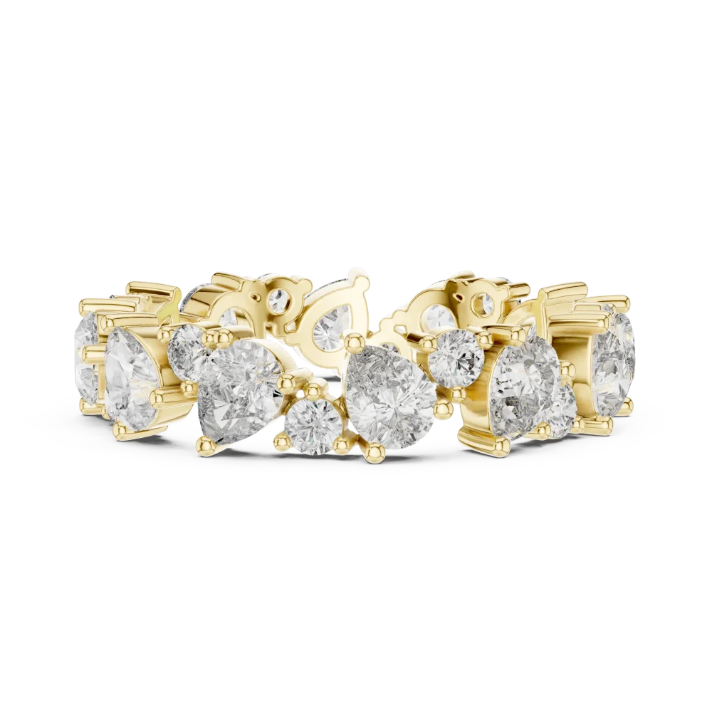Luminary Pear and Round Brilliant Alternating Eternity Band - Image 4