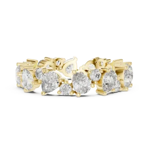 Luminary Pear and Round Brilliant Alternating Eternity Band - Image 4