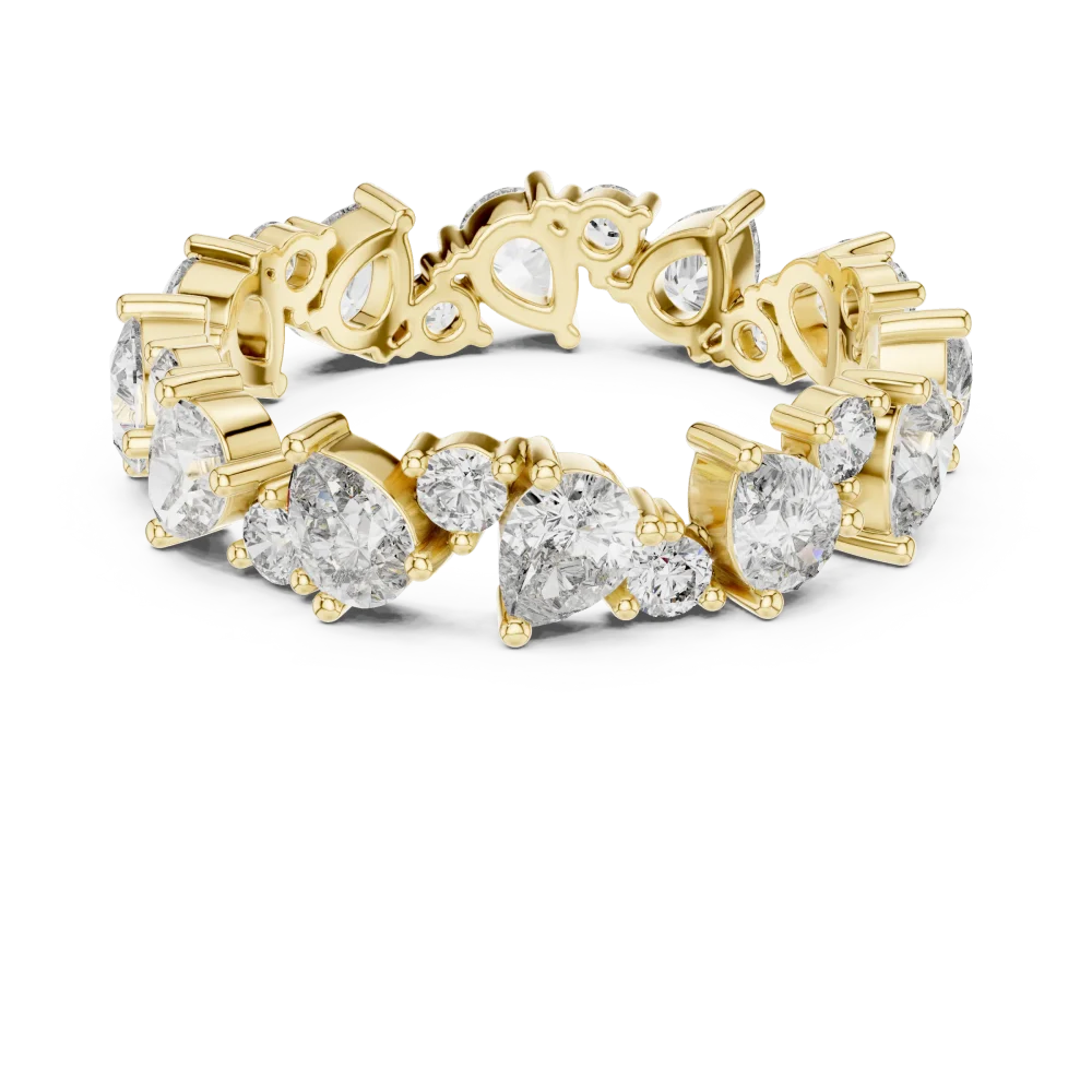 Luminary Pear and Round Brilliant Alternating Eternity Band - Image 2