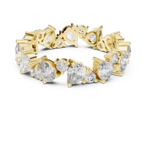 Luminary Pear and Round Brilliant Alternating Eternity Band - Image 2