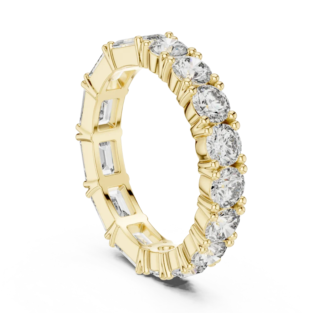 Infinite Radiance Emerald and Round Alternating Eternity Band - Image 3
