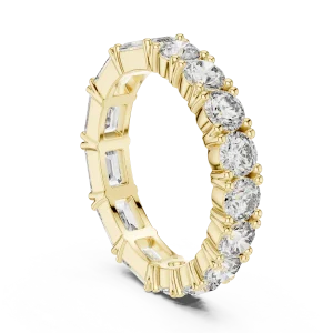 Infinite Radiance Emerald and Round Alternating Eternity Band - Image 3