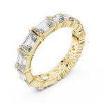 Infinite Radiance Emerald and Round Alternating Eternity Band