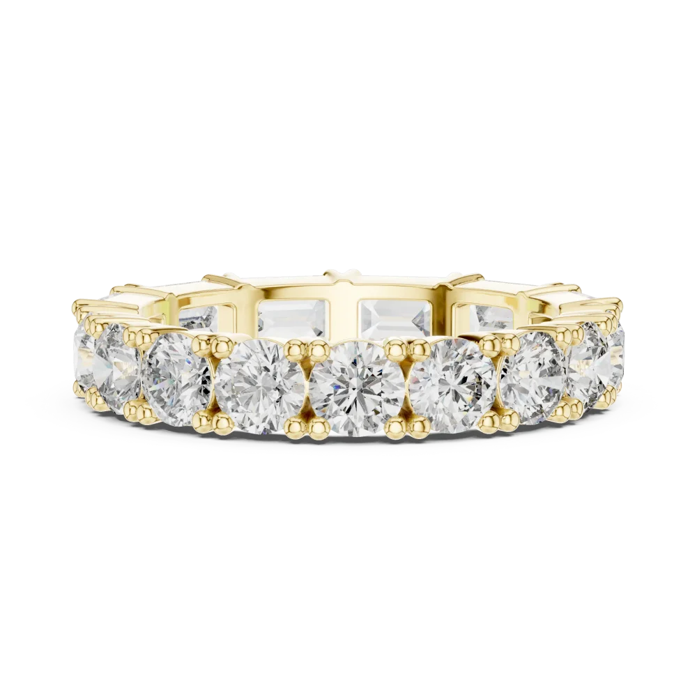 Infinite Radiance Emerald and Round Alternating Eternity Band - Image 4