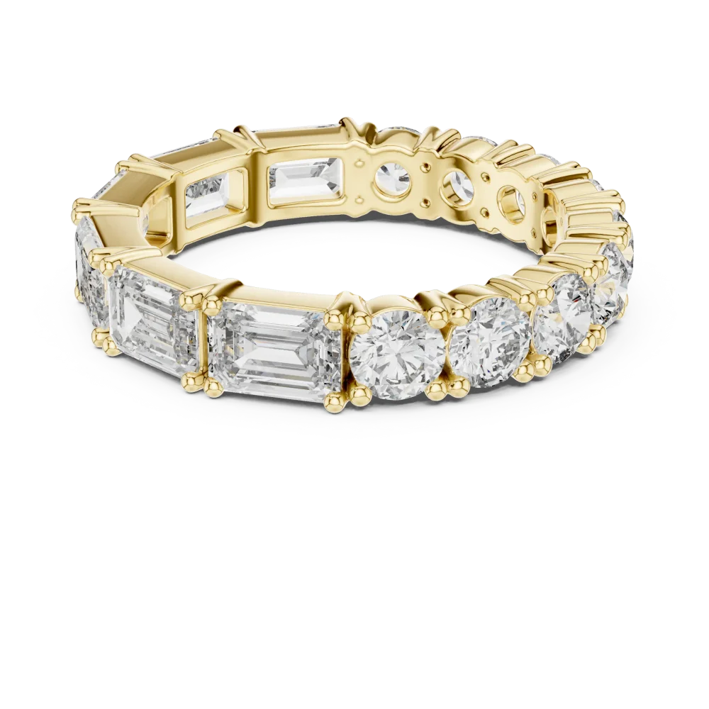 Infinite Radiance Emerald and Round Alternating Eternity Band - Image 2