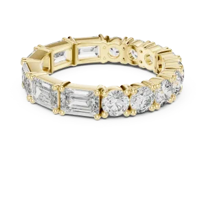 Infinite Radiance Emerald and Round Alternating Eternity Band - Image 2
