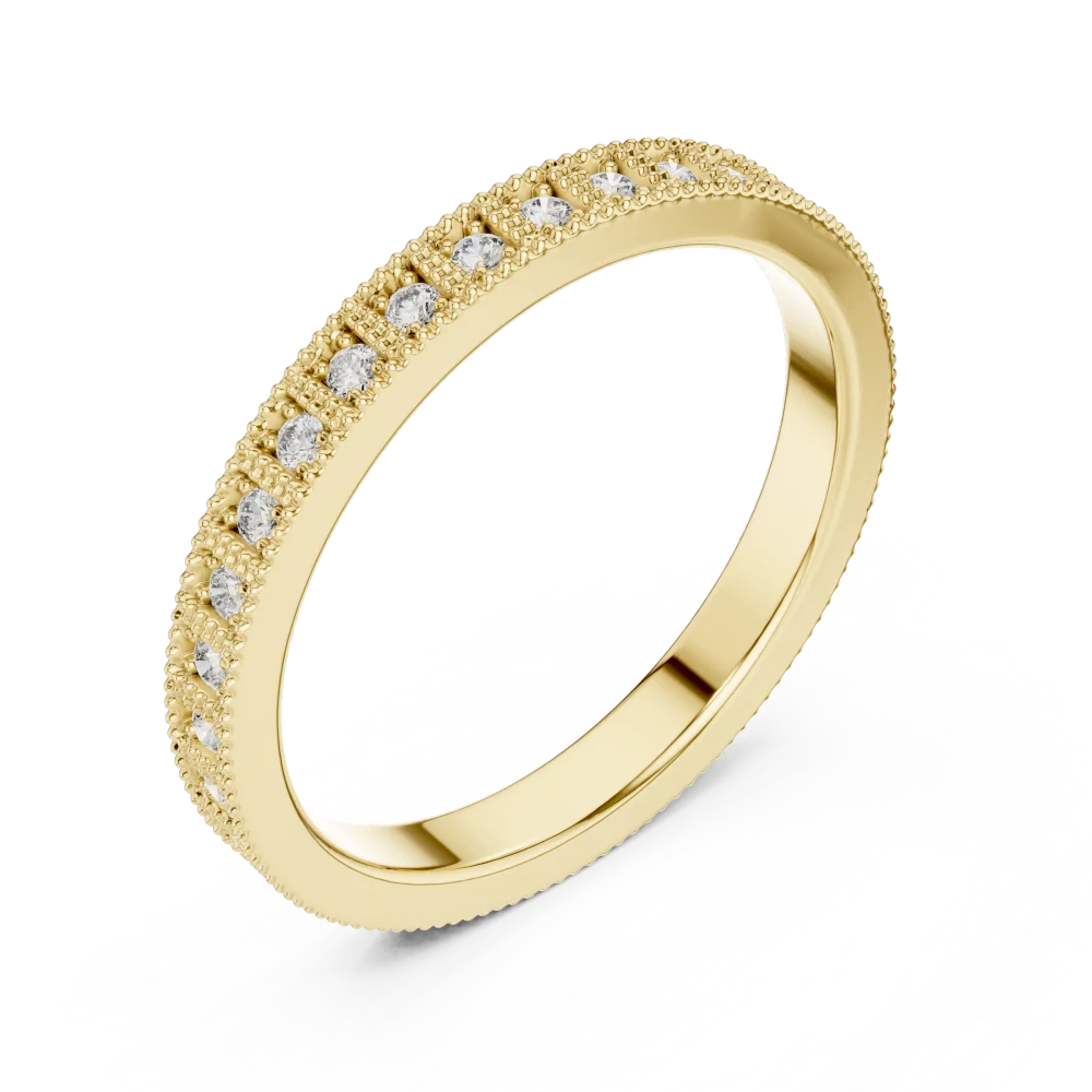 Experience timeless elegance with our pavé-set eternity band, featuring brilliant DIAMEUR diamonds. Discover sustainable luxury. Shop now!