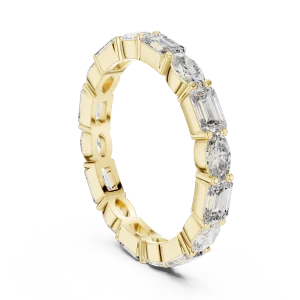 Architectural Emerald and Oval Cut Alternating Eternity Band - Image 3