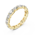 Architectural Emerald and Oval Cut Alternating Eternity Band