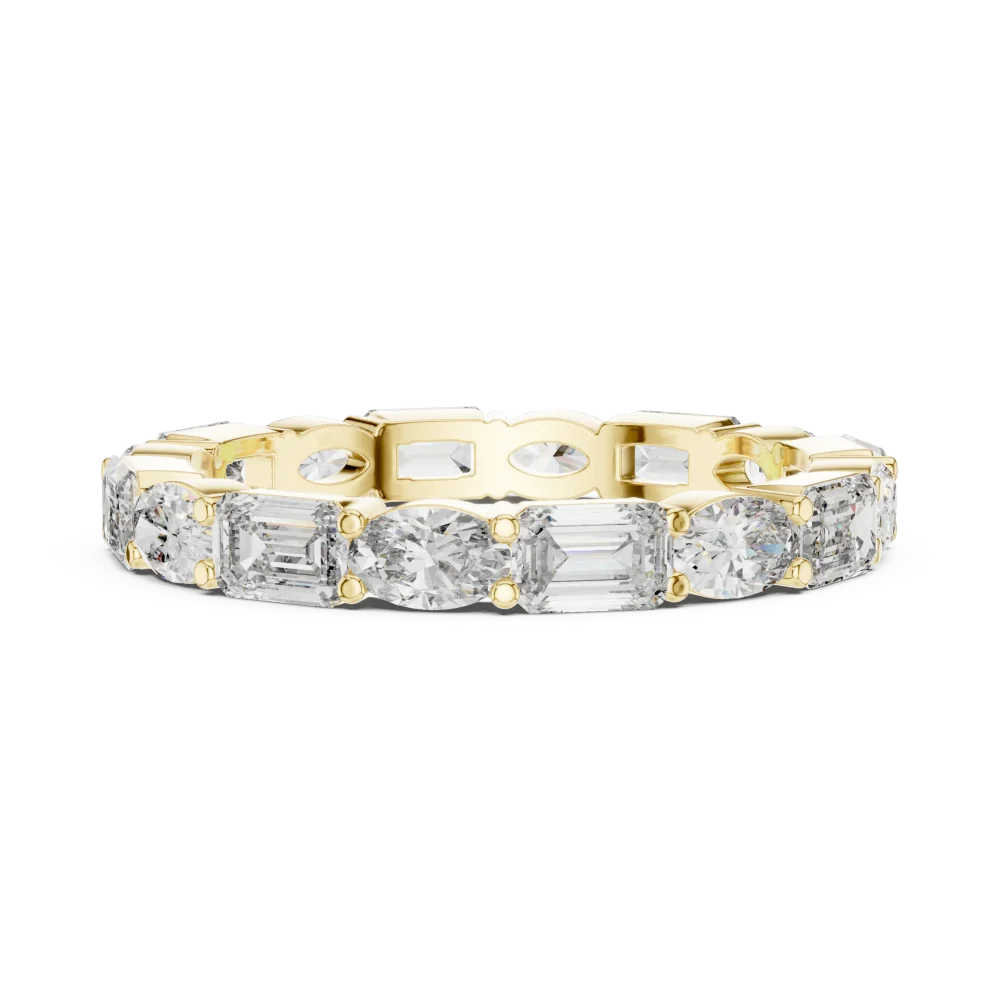 Architectural Emerald and Oval Cut Alternating Eternity Band - Image 4