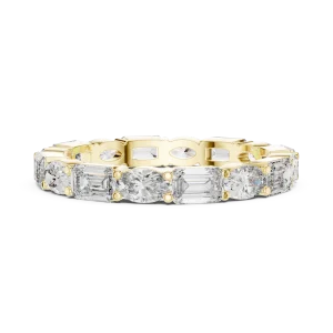Architectural Emerald and Oval Cut Alternating Eternity Band - Image 4