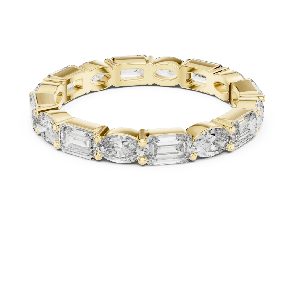 Architectural Emerald and Oval Cut Alternating Eternity Band - Image 2