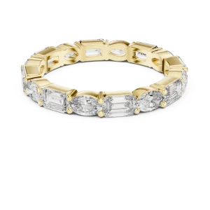Architectural Emerald and Oval Cut Alternating Eternity Band - Image 2