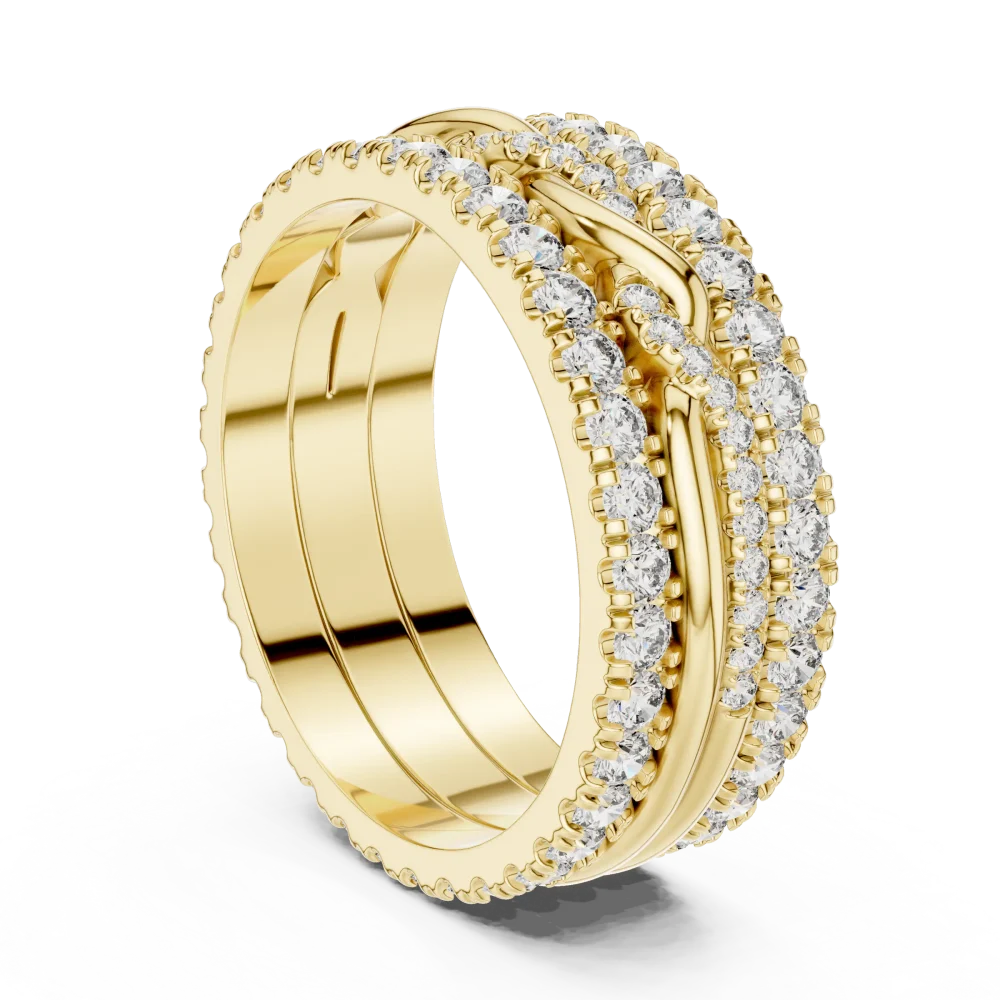 Infinite Radiance Round Diamond Pavé-Set Entwined Band - Image 3