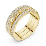 Infinite Radiance Round Diamond Pavé-Set Entwined Band