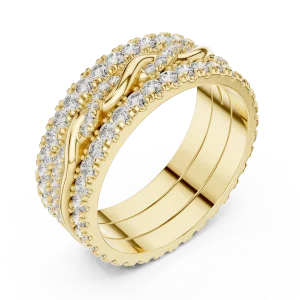 Infinite Radiance Round Diamond Pavé-Set Entwined Band