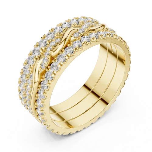 Infinite Radiance Round Diamond Pavé-Set Entwined Band