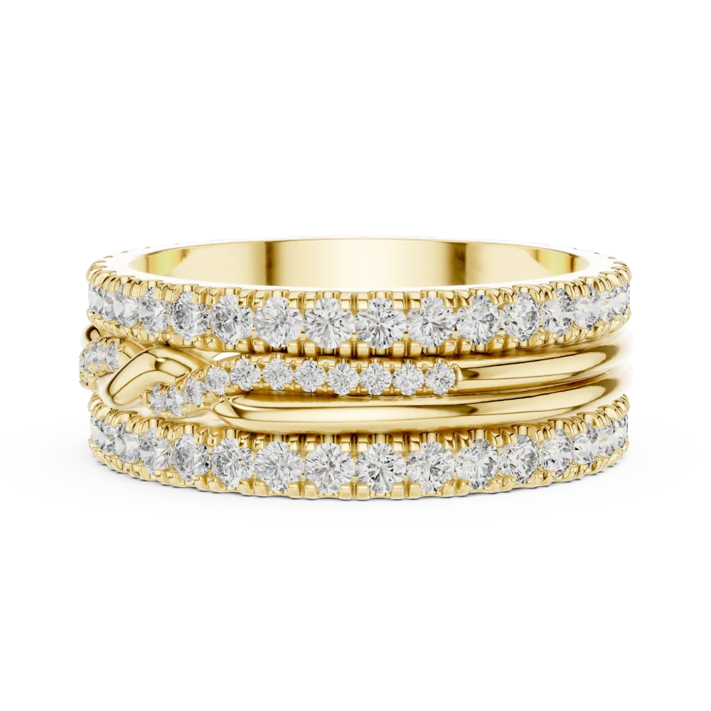 Infinite Radiance Round Diamond Pavé-Set Entwined Band - Image 4