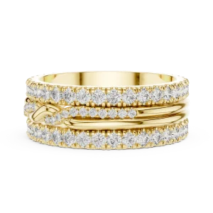 Infinite Radiance Round Diamond Pavé-Set Entwined Band - Image 4